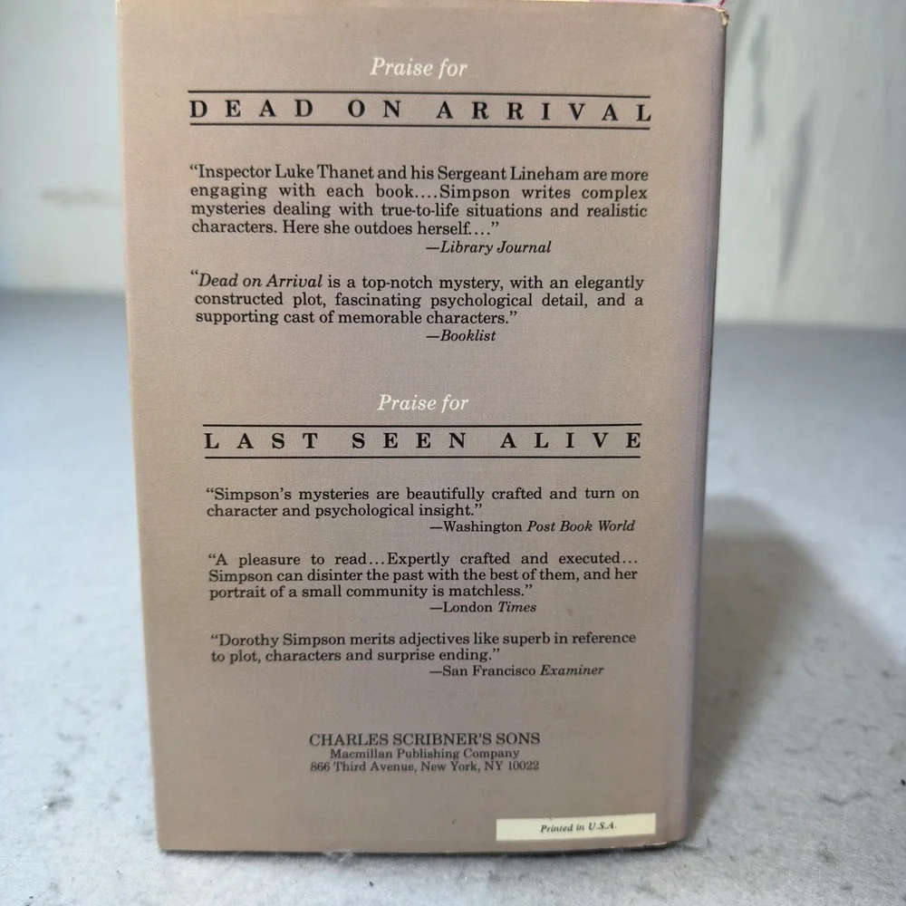 Element of‎ Doubt Dorothy Simpson Luke Thanet Mystery Hardcover 1987 0684188856